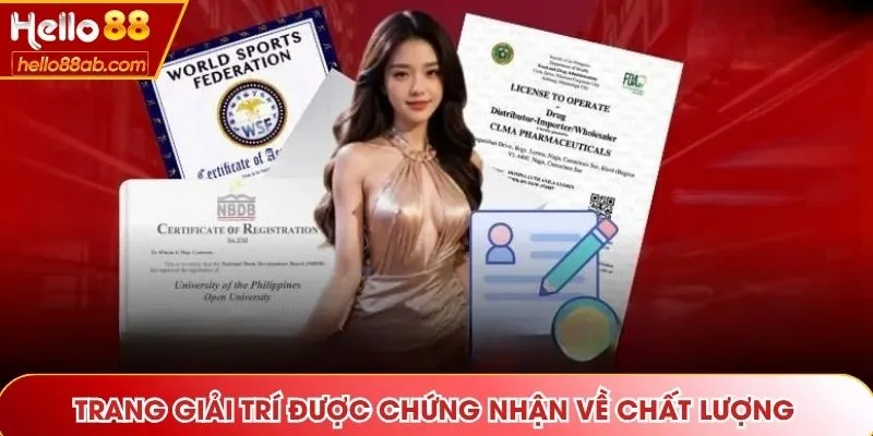 Trang giải trí được chứng nhận về chất lượng